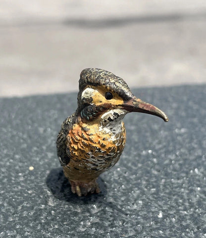 Life-Like Antique Austrian Vienna Cold Painted Bronze Figure of Kingfisher Bird5