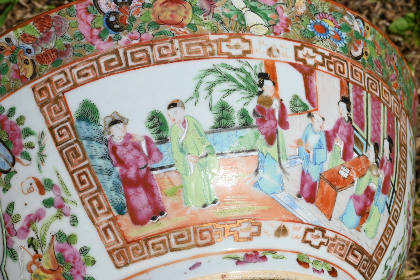 Genuine Chinese Antique 19th C. Hand Painted Rose Medallion Porcelain Punch Bowl14