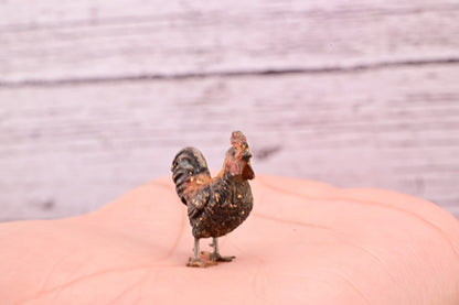 Signed Antique Austrian Vienna Cold Painted Bronze of Little Rooster2