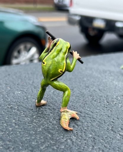 Cute Vintage 20th C. Austrian Vienna Cold Painted Musical Frog Flautist1