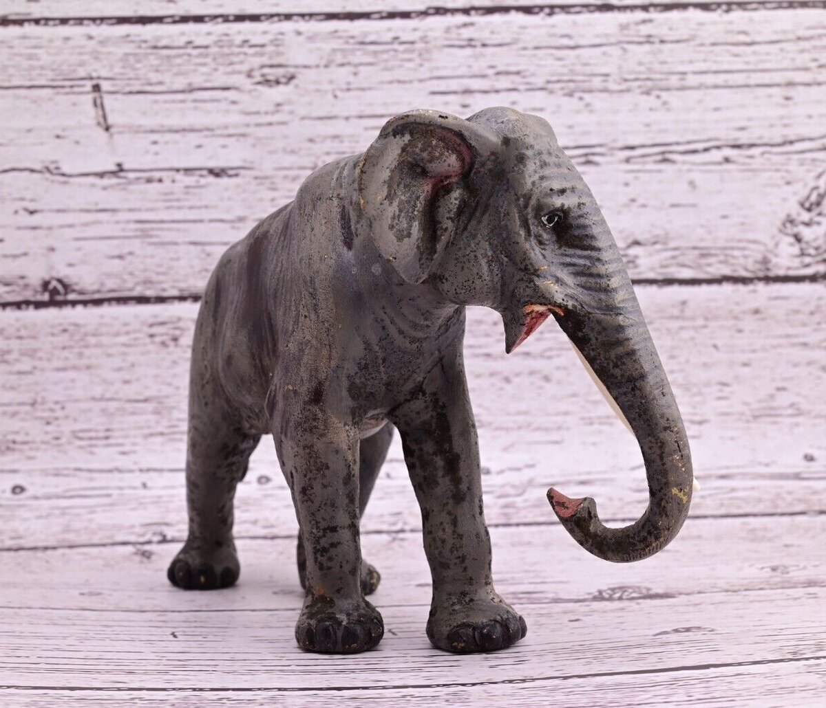 Stunning Large Antique Austrian Vienna Cold Painted Bronze Figure of Elephant5