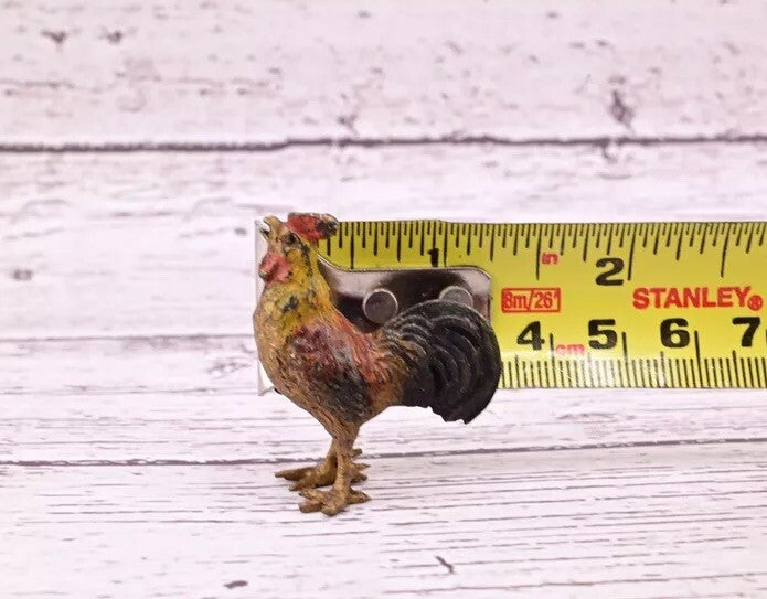 Gorgeous Antique Austrian Vienna Cold Painted Bronze Figure of Roost12