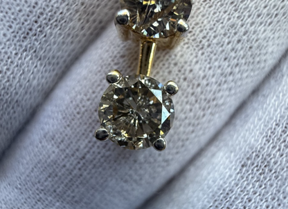 Wonderful Ladder Style 14K Pendant with 3 Graduated Diamonds 1.90 cttw IGI Cert.5
