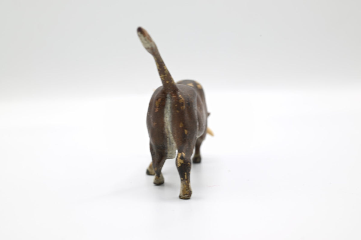 Life-like Antique Austrian Vienna Cold Painted Bronze Figure of Fighting Bull9