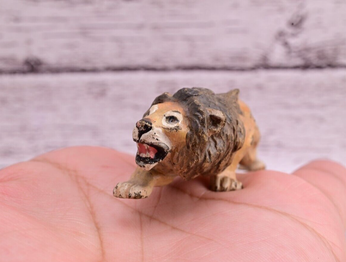 Stunning Antique Austrian Vienna Cold Painted Bronze of Lion Ready to Attack2