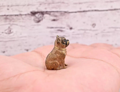 Super Tiny Antique Austrian Vienna Cold Painted Bronze Figure of Detailed Pug4