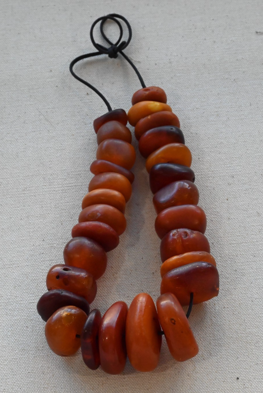 Large Antique Middle Eastern Baltic Butterscotch Amber Beaded Necklace 118 Gram8