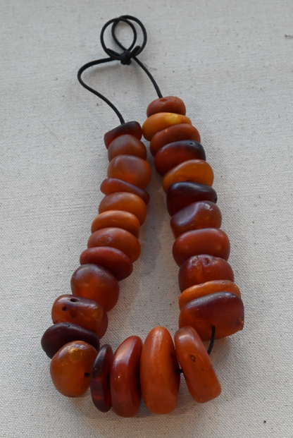 Large Antique Middle Eastern Baltic Butterscotch Amber Beaded Necklace 118 Gram8