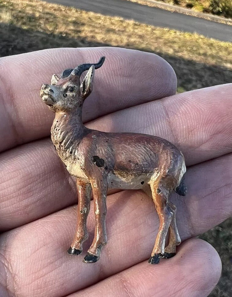 Antique Austrian Vienna Cold Painted Bronze Figure of Antelope1