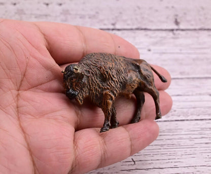 Amazing Antique Austrian Vienna Cold Painted Bronze Figure of American Bison11