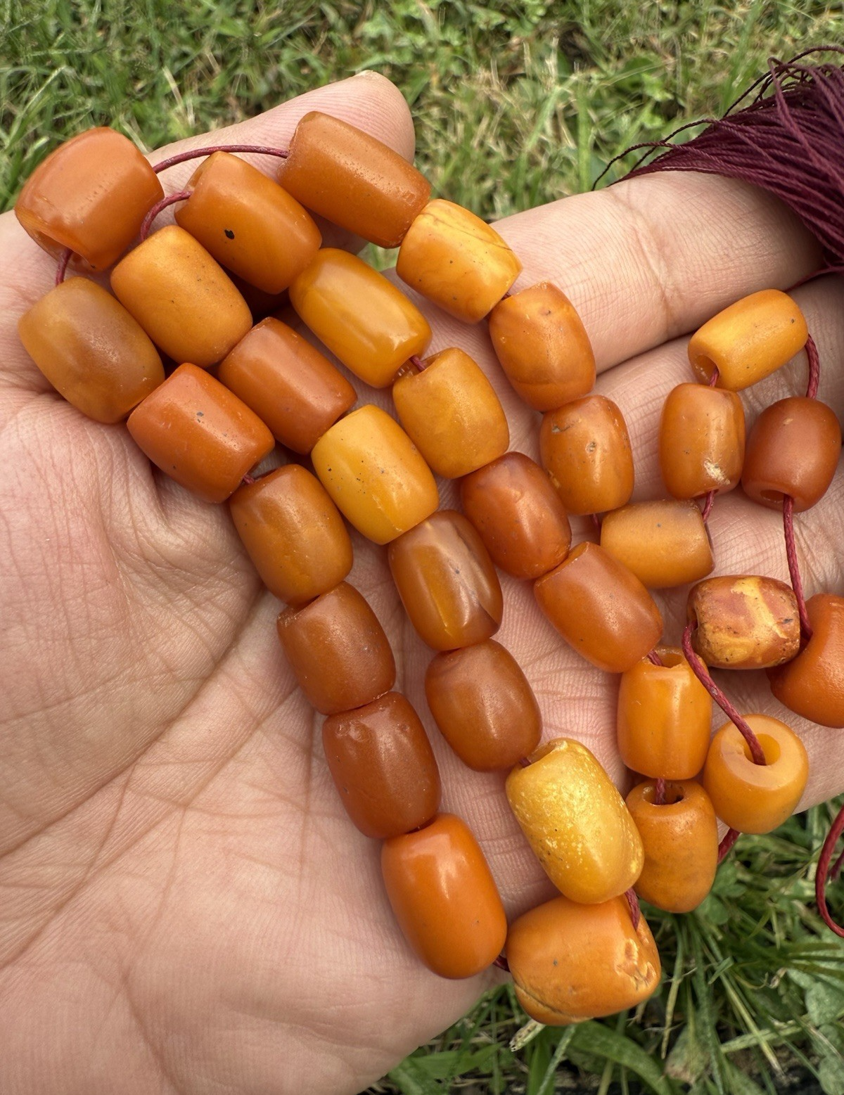 Genuine Antique Middle Eastern Natural Butterscotch Amber Tasbih Prayer Beads1