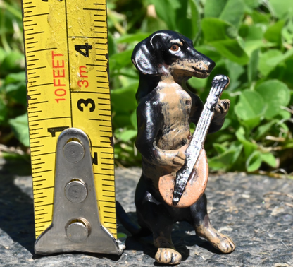 Fritz Bergmann Austrian Vienna Cold Painted Bronze Musical Dachshund w/ Mandolin5