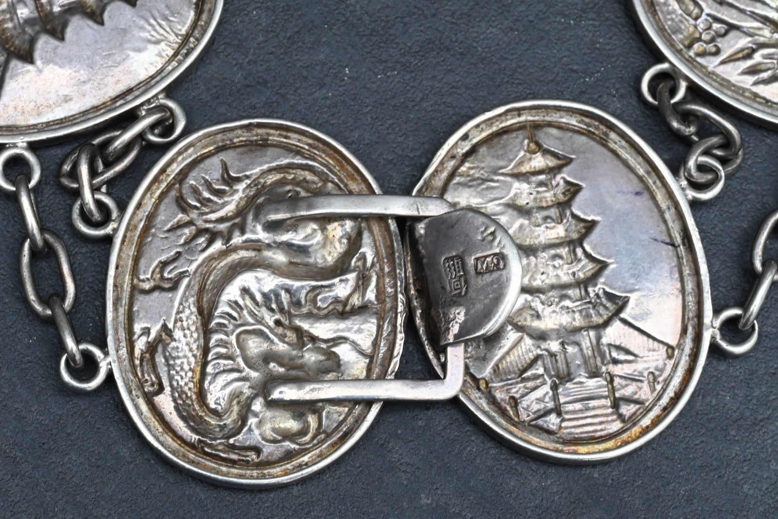High Quality Antique 1900s Japanese Sterling Silver Grade Storyteller Belt13
