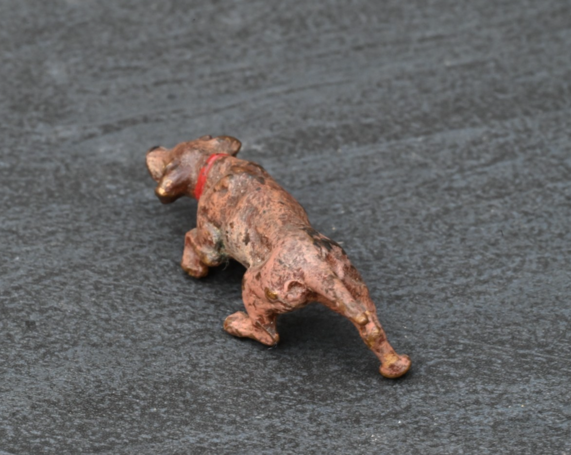 Miniature Antique Austrian Vienna Cold Painted Bronze Figure of Foxhound Dog4