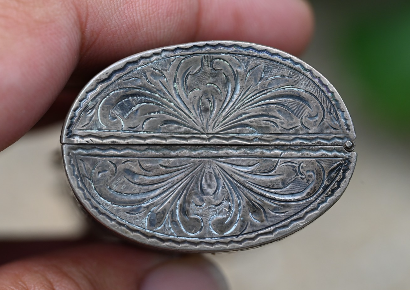 Engraved 800 Silver Lipstick / Vesta Case Intricate Victorian Floral Scrollwork4
