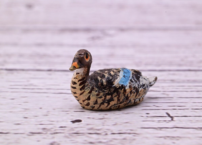 Cute Antique Austrian Vienna Cold Painted Bronze Figure of Sitting Mallard Duck5