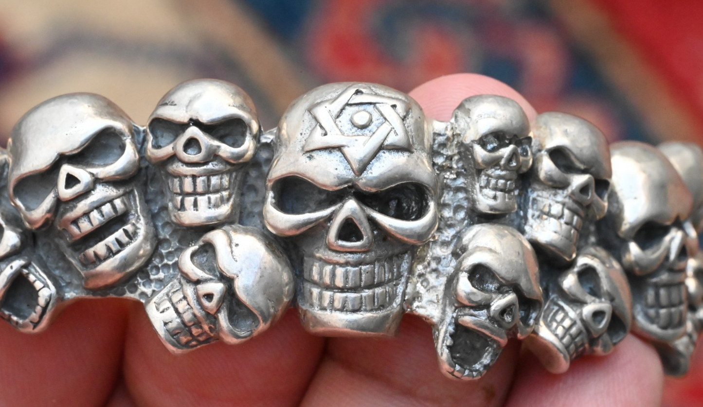 Fantastic Sterling Silver Cuff Bracelet with Skull Design6