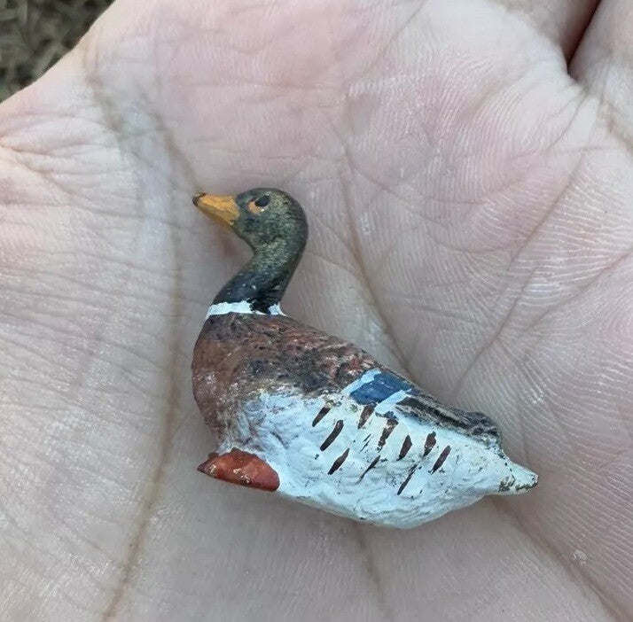 Antique Austrian Vienna Cold Painted Bronze Figure of Miniature Duck0