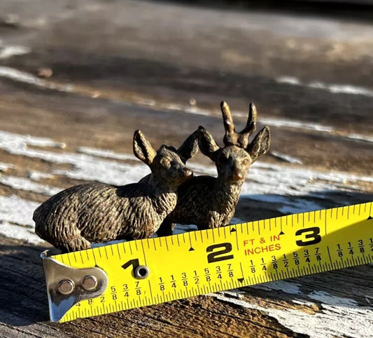 Antique Austrian Vienna Cold Painted Bronze Figure of Deer1