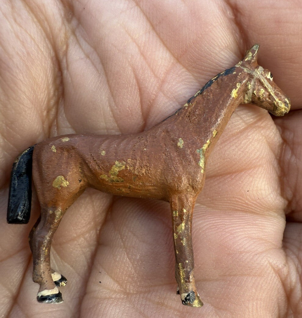 Gorgeous Antique Austrian Vienna Cold Painted Bronze Figure of Brown Horse4