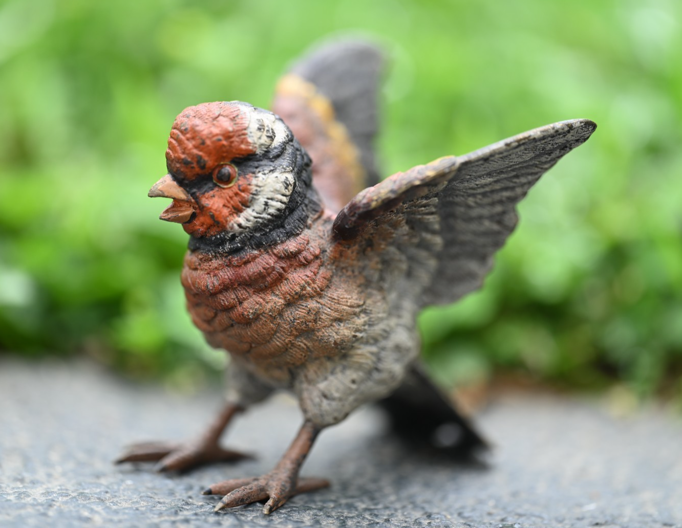 Amazing Life - Like Austrian Vienna Cold Painted Bronze Figure of Goldfinch Bird3