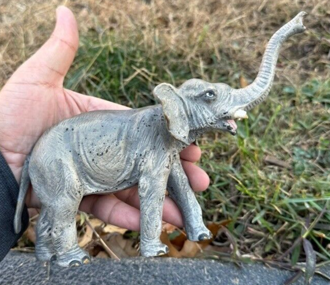 Very Large Antique Austrian Vienna Cold Painted Bronze Figure of Elephant10