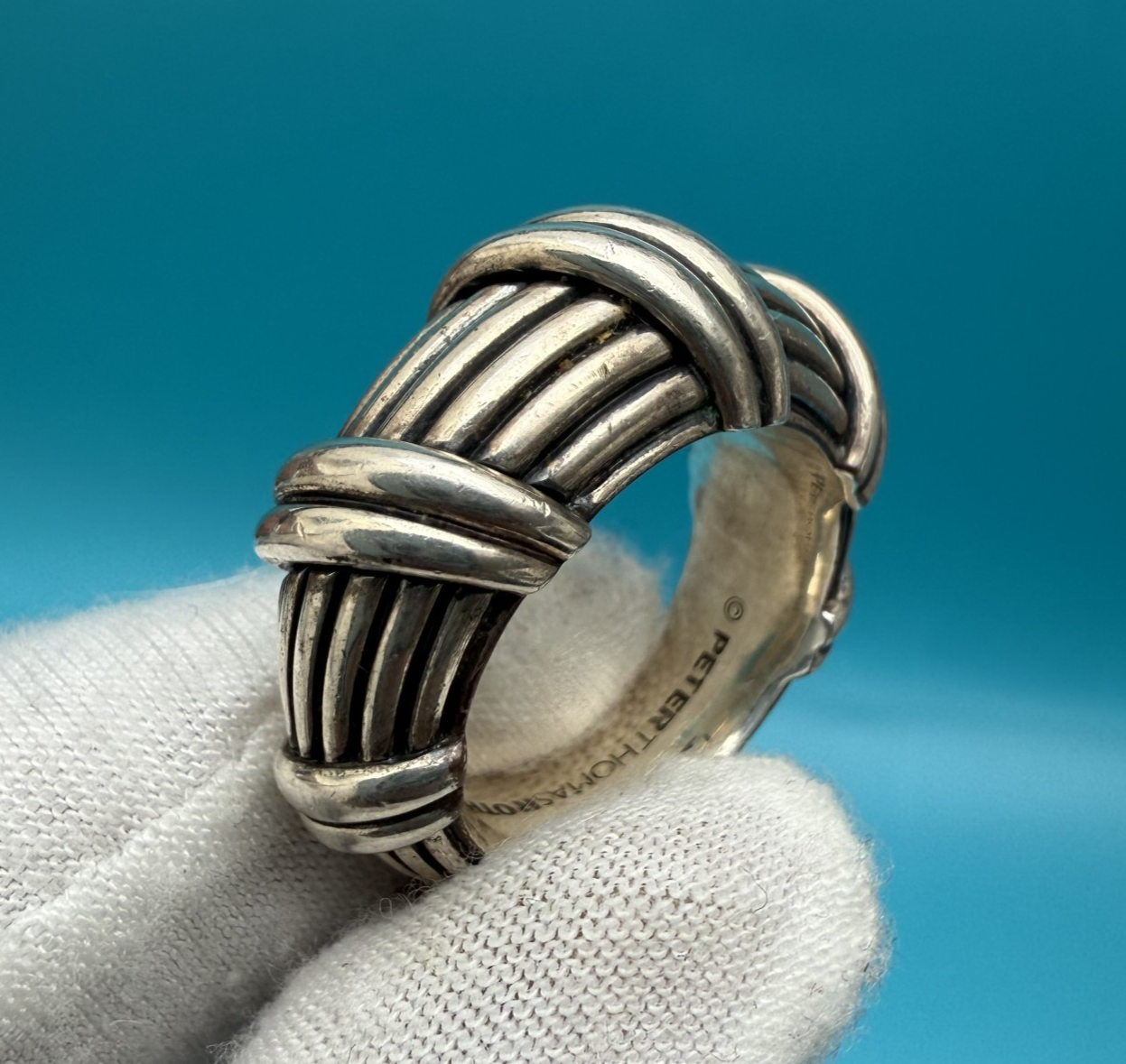 Awesome Vintage Peter Thomas Roth 925 Sterling Silver Twisted Band Ring1