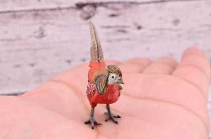 Amazing Antique Austrian Vienna Cold Painted Bronze Figure of Golden Pheasant2