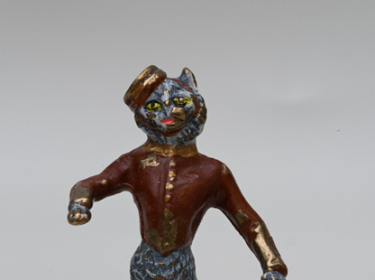 Fun Antique Austrian Vienna Cold Painted Bronze Figure of Cat Hotel Bellhop6