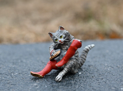 Vintage Austrian Vienna Cold Painted Bronze of Small Cat Cleaning Red Boots1