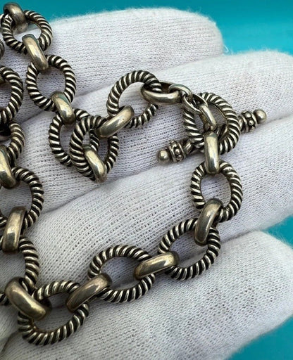 Well Made & Sturdy Vintage Chinese Sterling Silver Chain Necklace #210