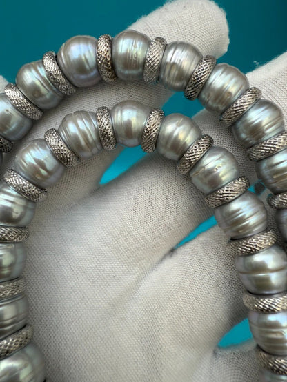 Wonderful Vintage Italian Sterling Silver & Cultured Pearl Necklace5