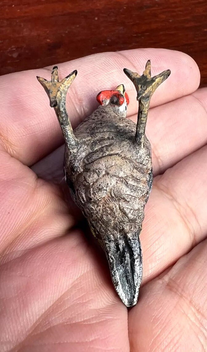 Small Antique Austrian Vienna Cold Painted Bronze Figure of Chicken6