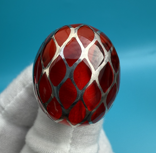 Attractive 925 Sterling Silver & Rich Red Color Dome Ring0