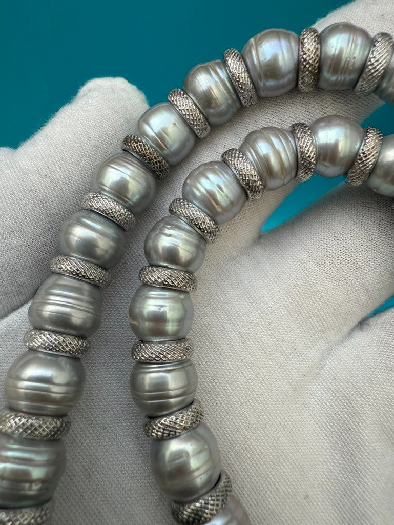 Wonderful Vintage Italian Sterling Silver & Cultured Pearl Necklace4