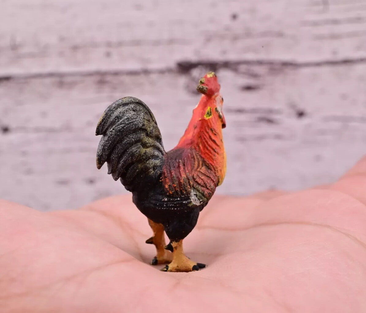 Stunning Antique Austrian Vienna Cold Painted Bronze of Little Rooster4
