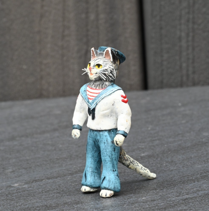 Austrian Vienna Cold Painted Bronze Figure of Cat Sailor by Fritz Bergmann2