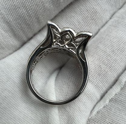 Lovely Vintage Ritani Silver Ring CZ Square Sterling5
