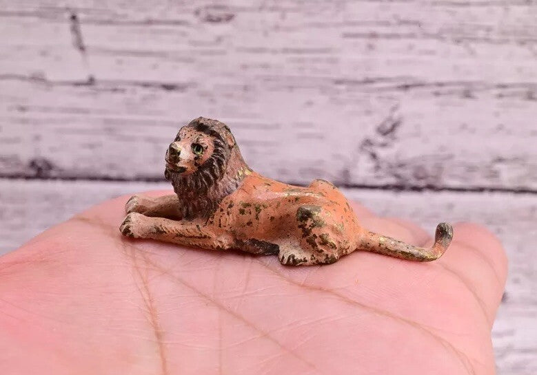 Early Antique Austrian Vienna Bronze Figure of Sitting Lion5