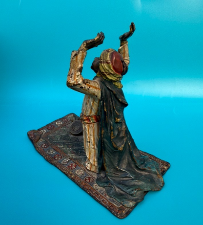 Antique Franz Bergmann Austrian Vienna Cold Painted Bronze Figure of Arab Man3