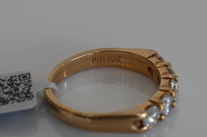 Lovely  14K Yellow Gold 5 Stone 1 Cttw Diamond Band Signed MAC  IGI Certified7