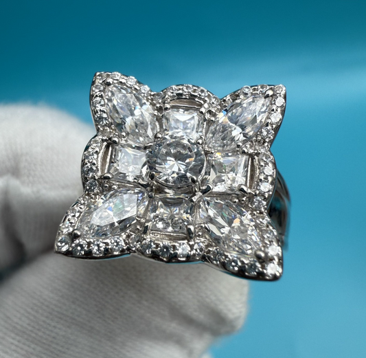 Lovely Vintage Ritani Silver Ring CZ Square Sterling1