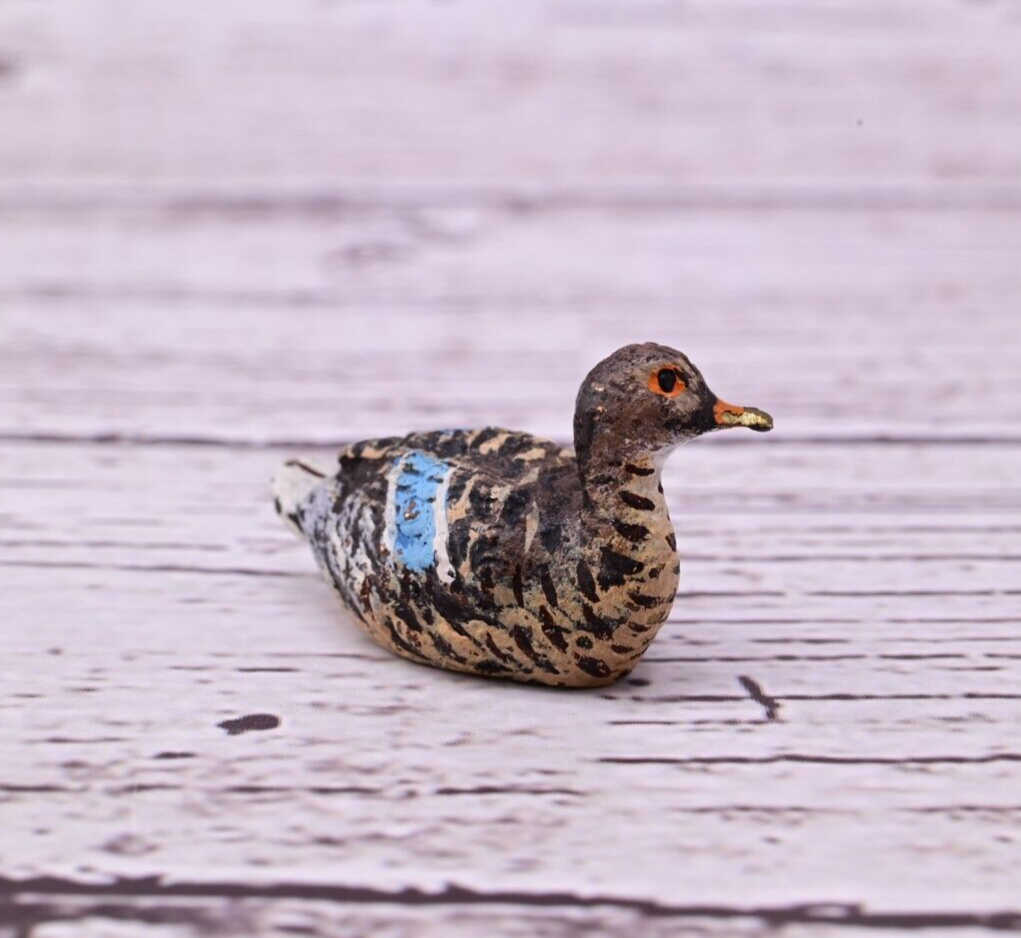 Cute Antique Austrian Vienna Cold Painted Bronze Figure of Sitting Mallard Duck3