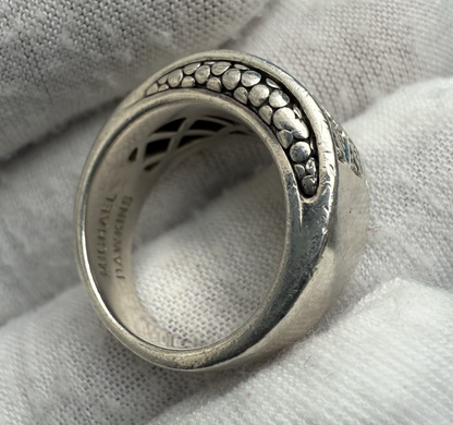 Awesome Michael Dawkins Sterling Silver & Diamond Checker Design Ring4