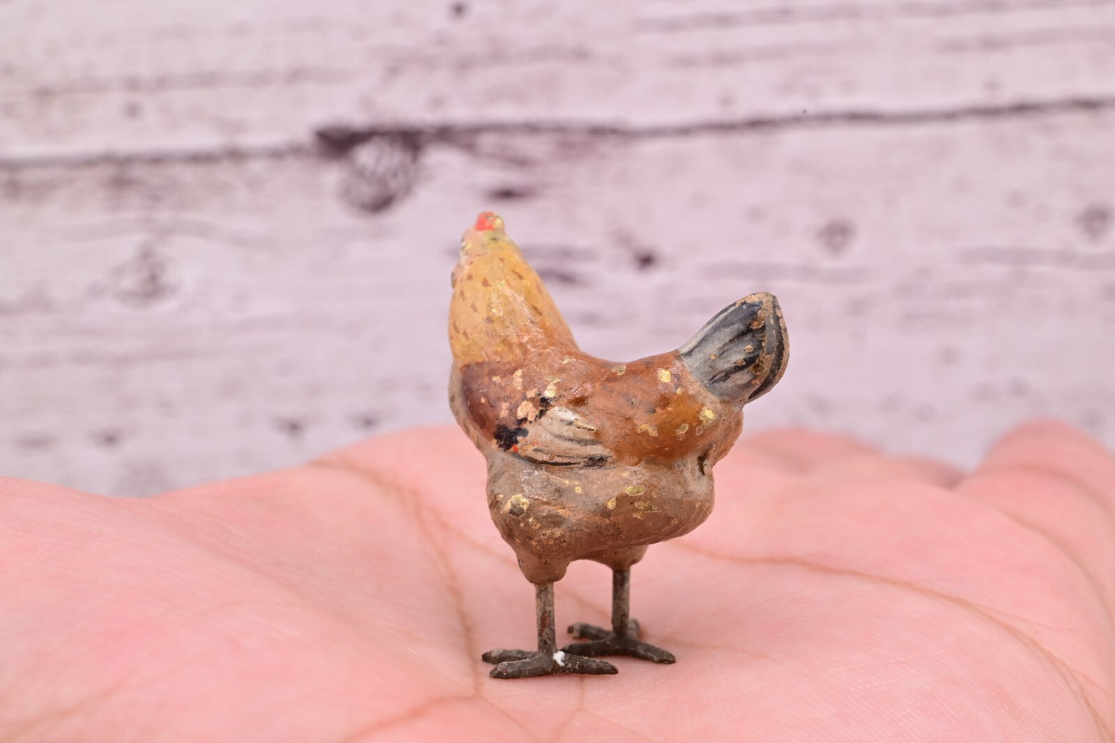 Attractive Antique Austrian Vienna Cold Painted Bronze Figure of Brown Hen8