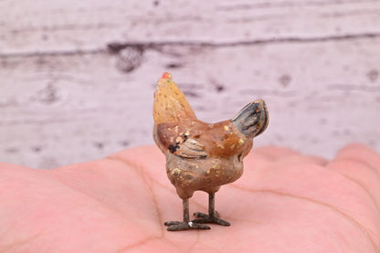 Attractive Antique Austrian Vienna Cold Painted Bronze Figure of Brown Hen8