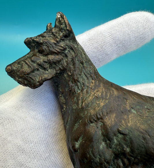 Antique 1900s Austrian Vienna Cold Painted Bronze Figure of Giant Schnauzer1
