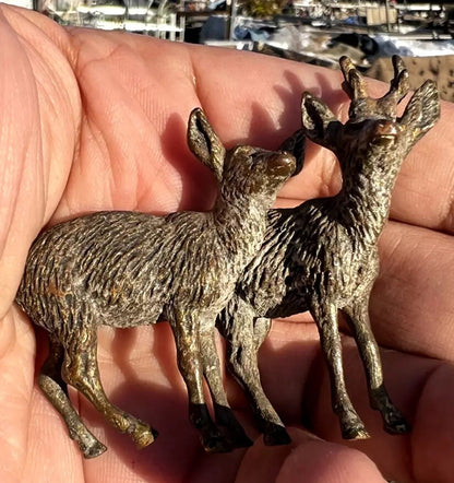 Antique Austrian Vienna Cold Painted Bronze Figure of Deer7