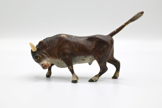 Life-like Antique Austrian Vienna Cold Painted Bronze Figure of Fighting Bull0