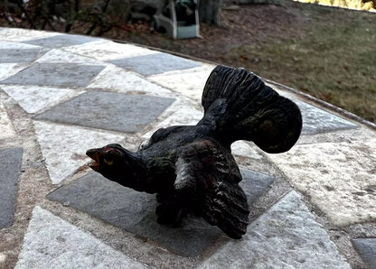 Small Antique Austrian Vienna Cold Painted Bronze Figure of Turkey3